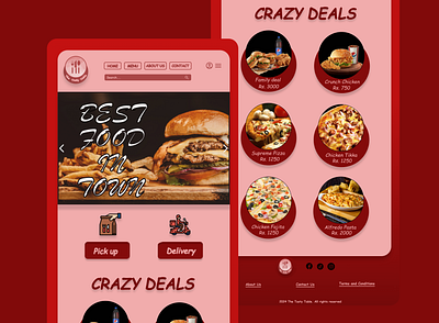 The Tasty Table Web Design adobe xd design restaurant website design ui uiux design uiux designing uiux prototyping user experience user interface ux