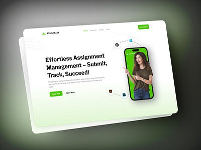 Assignease - Landing Page assignment dribbble landingpage latest new post shot shots uidesign webdesign