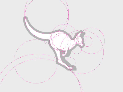 Kangaroo with details construction ears geometry guide lines illustration jump kangaroo process sketch tail