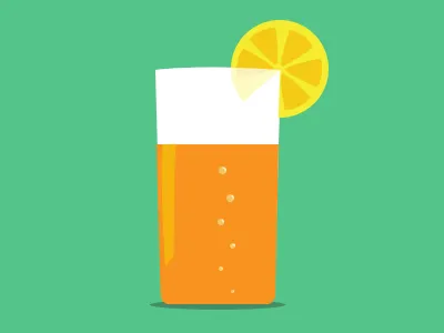 Fizzy Orange Drink bubbles cocktail drink fizzy flat ui icon identity juice orange photoshop simple soft