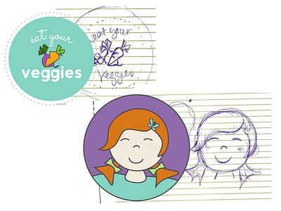 Before and After child illustration logo veggies