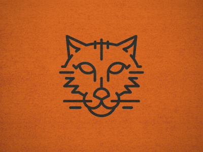 Orange Cat Face icon illustration