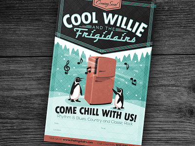 Cool Willie - Final Poster band cold fridge logo music penguin poster wip