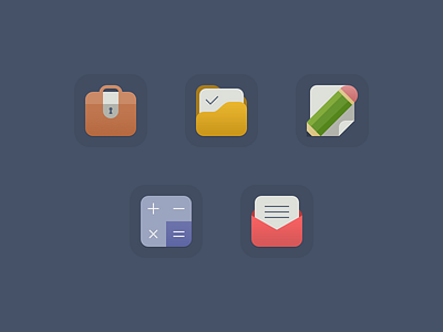 Flat Icons archive calculator database flat icons message write