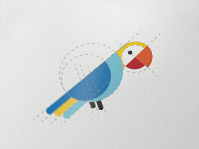 Parrot icon guides aiste animal bird colour colourful geometry gif icon logo mark parrot shape