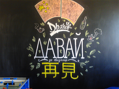 Goodbye wall chalk chalkboard lettering