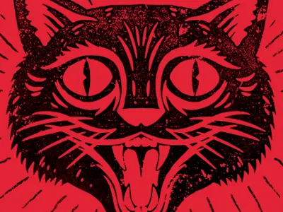 Black Cat design illustration texture vintage