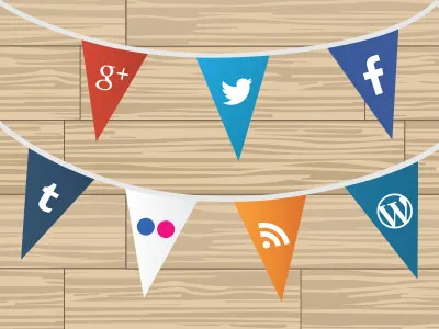 Social Media Pennant media pennant social vector wood
