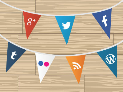 Social Media Pennant media pennant social vector wood