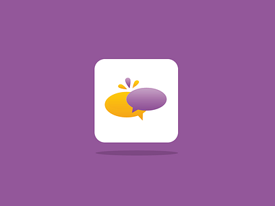 Talk Logotype bla blablabla icon ios purple talk yellow