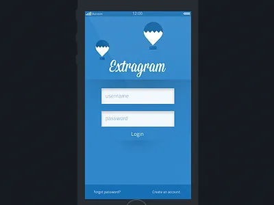 Insatgram log in screen | Extragram instagram login redesign ui