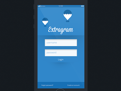 Insatgram log in screen | Extragram instagram login redesign ui