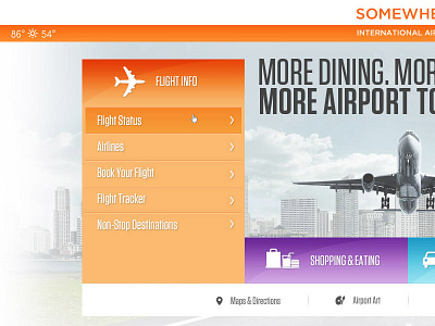 Airport3 hero homepage navigation rollover ui web