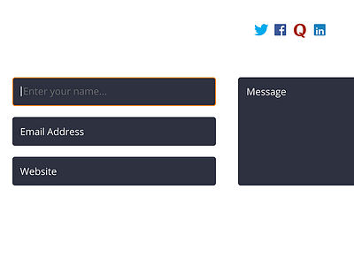 Form Details blue form icons red social white