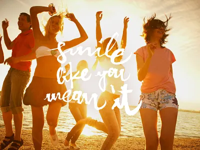 Smile Like You Mean It custom hand lettering hand made lettering summer typography