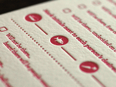 RSVP Card invite letterpress wedding