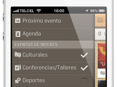 "Próximo evento" app agenda calendar checkbox event hidden menu icon ios6 iphone iphone4 mexico next ui