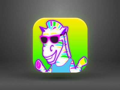 Neon Zebra iOS icon app icon ios mobile