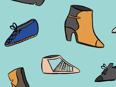 Shoe Pattern! brush digital illustration ink pattern shoes tuesday bassen