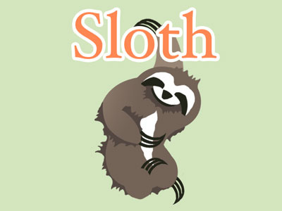 Citrus Colored Sloth illustration logo sloths