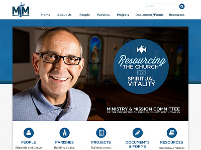 Ministry and Mission blue church cross design ministry and mission wip