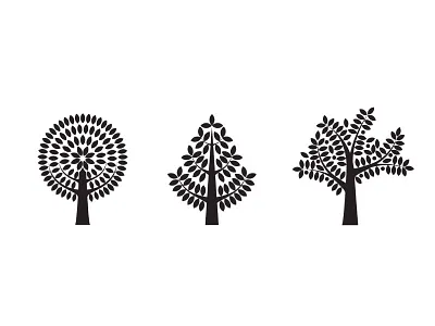 Stylized trees assets icons illustration tree trees