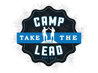 Camp Take the Lead badge camping celebration distressed rustic scouts summer summit victory
