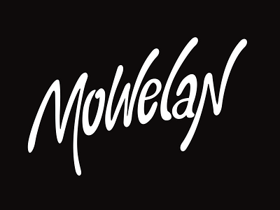 Mowelan - Lettering (WIP) 80s black custom lettering logo mowelan slanted vector white wip