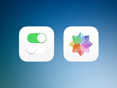 iOS 7 icons (wip) apple flat homescreen icons ios ios7 picture settings sharp