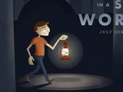 Lantern Dude Illustration glow illustration lantern light photoshop vector