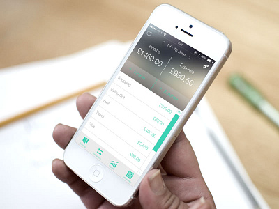Spending Log App app flat interface design iphone app spending spending log track spending ui