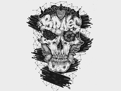 Black Bones Club black bones draw drawing face illustration lettering pen skull typography