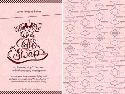 Clothes Swap Invite clothes hand drawn type invite