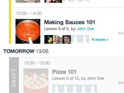 Schedule browser html prototyping prototyping