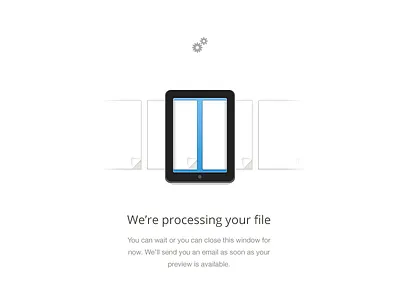 Processing file cogs icon ipad paper sheet slide web