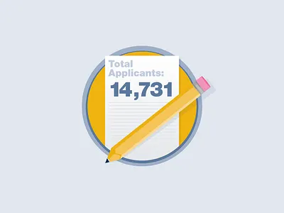 Total Applicants Graphic 00254c circle eeb211 illustration illustrator pencil pms124 pms539 round simple vector