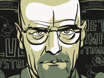 Walter White art breaking bad illustration poster print walter white