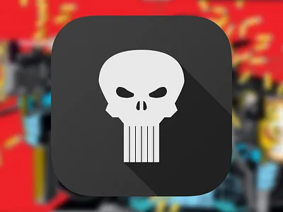 The Punisher black flat icon punisher white