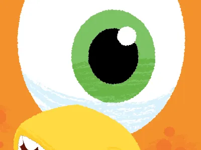 Sneak Peek beak eye monster orange