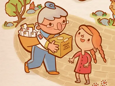 Seven Little Postmen characters children childrens illustration illustration kids mail mailman postman postmen