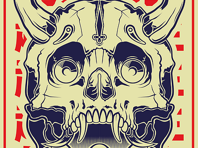 起死回生 kishi kaisei hannya illustration illustrator japanese poster skull vector