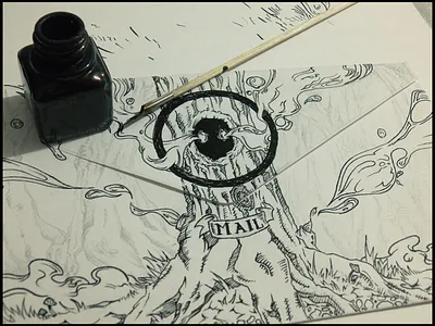 Magic Mail drawing ink traditional
