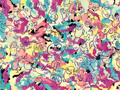Dødsfest! cdcover characters cover death illustration wip
