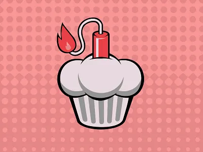 Boom! birthday boom comic cupcake dynamite halftone icon
