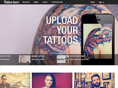 Website Homepage homepage tattoos website