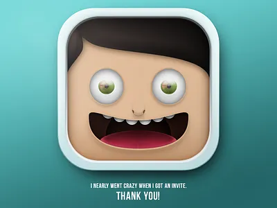 Invite! boy character debut eye eyes icon illustration invite ios smile thanks