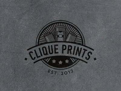 Clique prints branding clique prints logo logotype mark poster print stolz tube