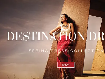 Destination banner bauer bodoni cta photography typography