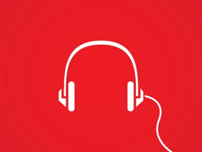 Headphones beats branding headphones hip hop icon identity logo music rap red studio vector