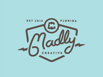 Madly Badge 2 badge brand crest florida logo mark retro seal type vintage